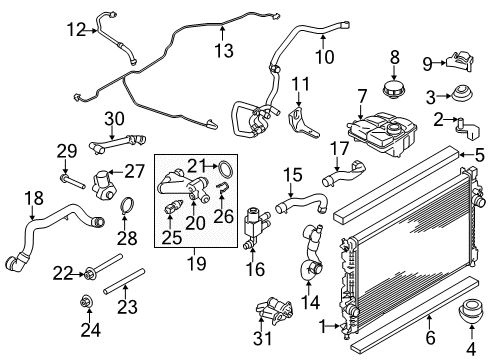 2015 Ford Transit Connect Radiator & Components Upper Hose Diagram for CV6Z-18N345-U