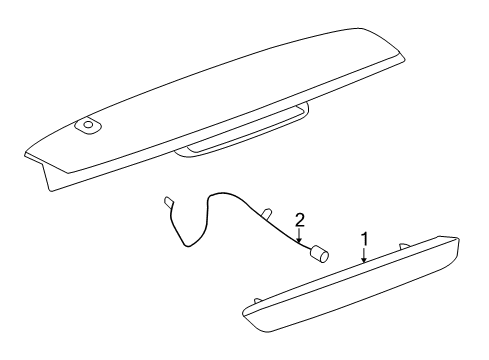 2008 Chevrolet Avalanche High Mount Lamps High Mount Lamp Diagram for 15120540