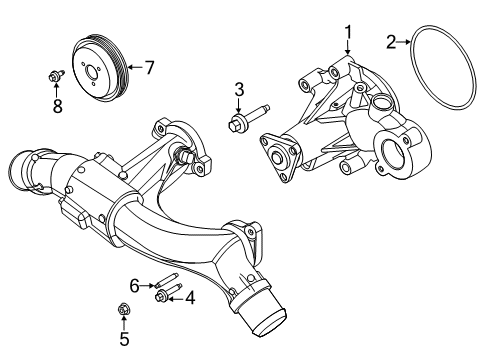 2021 Ford Mustang Water Pump Pulley Diagram for KR3Z-8509-A