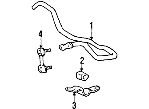 1996 Toyota Corolla Stabilizer Bar & Components - Front Stabilizer Bar Bracket Diagram for 48824-12130