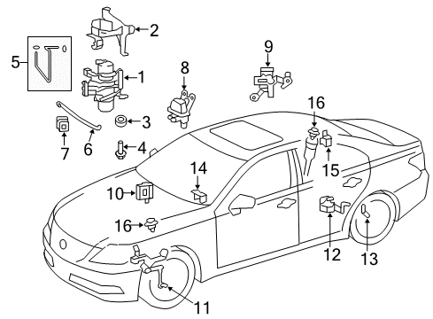 2014 Lexus LS460 Ride Control Computer, Suspension Diagram for 89293-50283