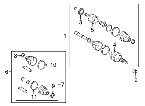 2011 Toyota Venza Drive Axles - Rear Clamp Diagram for 42345-0T040