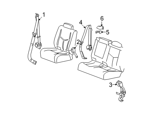 2007 Cadillac Escalade EXT Seat Belt Buckle End Diagram for 19148935