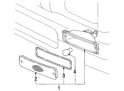 1994 Toyota Pickup Park Lamps Lens Diagram for 81521-35090