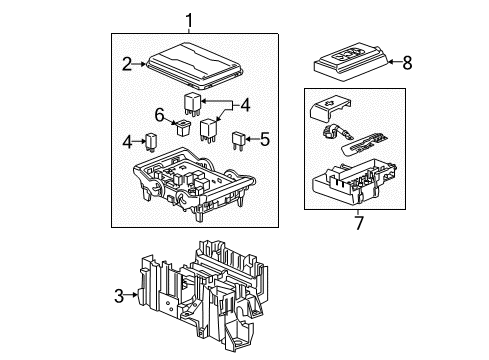 2019 Chevrolet Silverado 2500 HD Fuse & Relay Distribution Box Diagram for 84460793