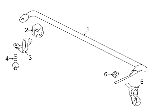 2017 Nissan Maxima Stabilizer Bar & Components - Rear Nut Diagram for 01225-N0031