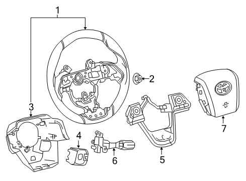 2016 Toyota Prius Steering Column & Wheel, Steering Gear & Linkage Multifunction Switch Diagram for 84250-47621-C3