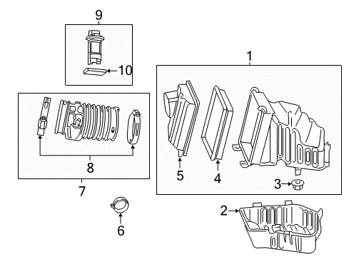 2014 Chevrolet Impala Limited Air Intake Outlet Duct Diagram for 20828570