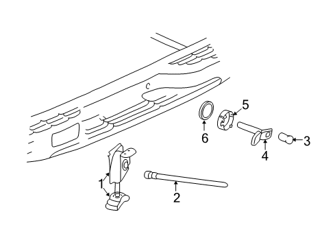 2003 GMC Sierra 1500 HD Carrier & Components - Spare Tire Lock Cover Diagram for 15182986