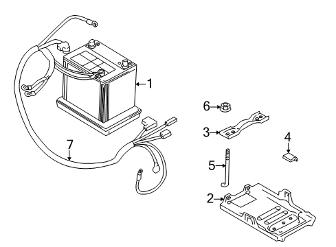 2002 Chevrolet Tracker Battery BRACKET, Battery Diagram for 30028071