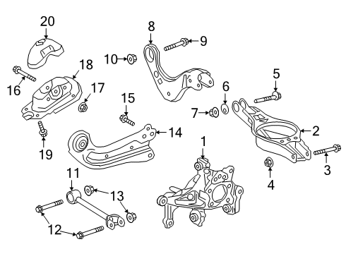 2022 Lexus ES300h Rear Suspension Upper Control Arm Assembly Diagram for 48770-33030