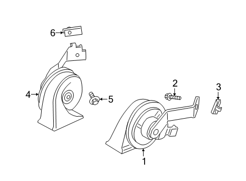 2020 Ford SSV Plug-In Hybrid Horn Lower Note Horn Diagram for HG9Z-13832-D