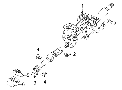 2017 Buick Verano Steering Column & Wheel, Steering Gear & Linkage Steering Column Diagram for 39019171