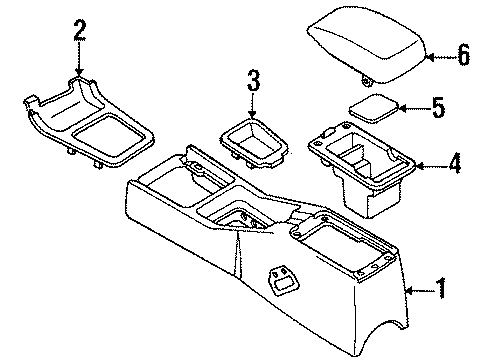 1991 Toyota Cressida Center Console Tray Diagram for 58839-22020-02