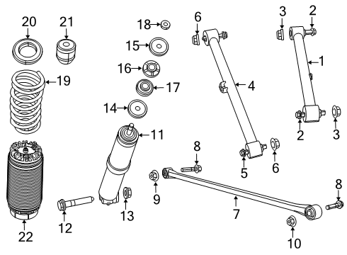 2021 Ram 1500 Rear Suspension Rear Coil Spring Diagram for 68262684AB