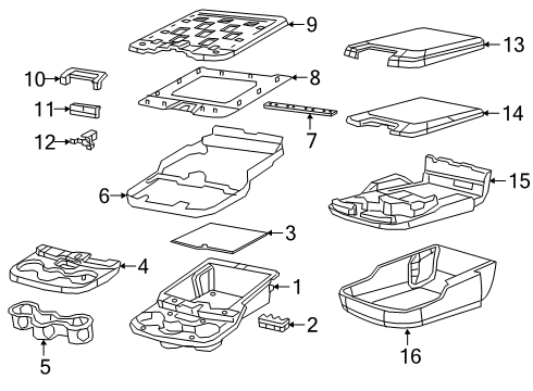 2021 Ram 2500 Front Seat Components Foam-Seat Back Diagram for 68202499AA