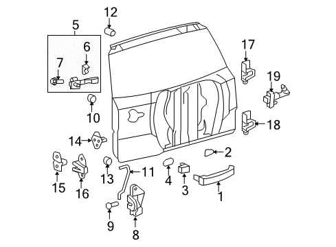 2011 Toyota RAV4 Lift Gate Cushion Diagram for 90541-09108