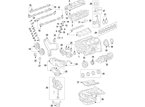 1998 Toyota Avalon Engine Parts, Mounts, Cylinder Head & Valves, Camshaft & Timing, Oil Pan, Oil Pump, Crankshaft & Bearings, Pistons, Rings & Bearings Valve Grind Gasket Kit Diagram for 04112-07011