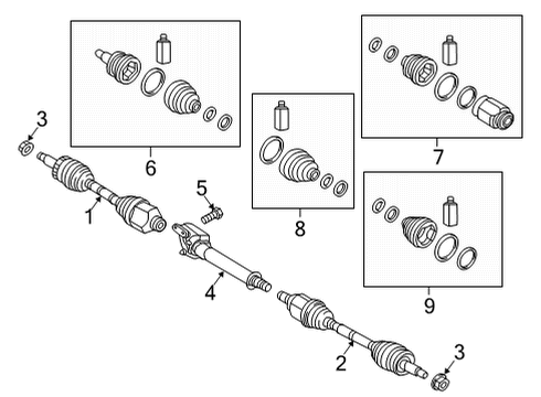 2021 Kia Sorento Drive Axles - Front Boot Kit-Diff Side, R Diagram for 495R5R5250