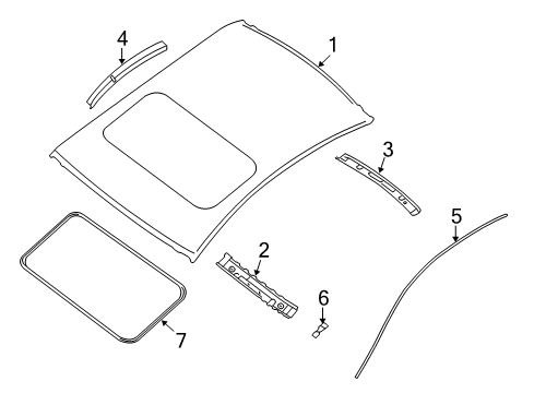 2010 Nissan Altima Roof & Components Weatherstrip-Lid Diagram for 91246-ZN60A