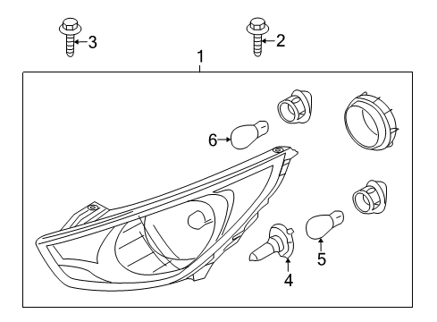 2010 Hyundai Tucson Headlamps Wiring Harness-Fem, LH Diagram for 91870-2S010