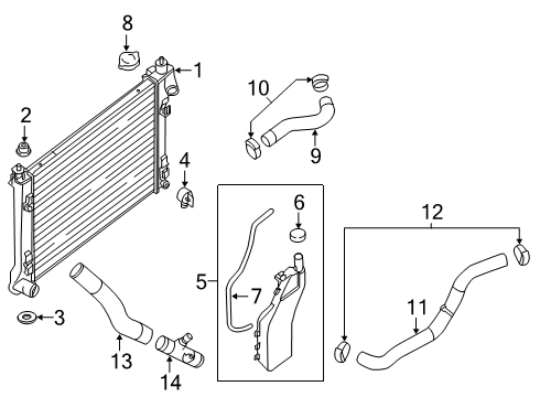 2018 Nissan Sentra Radiator & Components Mounting Rubber-Radiator, Upper Diagram for 21506-AX600