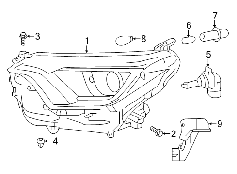 2018 Toyota RAV4 Bulbs Headlamp Diagram for 81170-42640