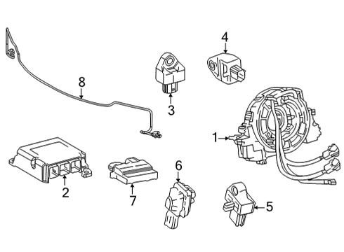 2021 Toyota Mirai Air Bag Components Front Impact Sensor Diagram for 89173-59405