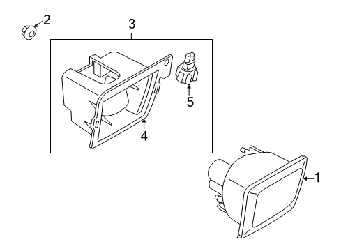 2009 Nissan 370Z Fog Lamps Rim-Rear Fog Lamp Diagram for 26582-1EA1A