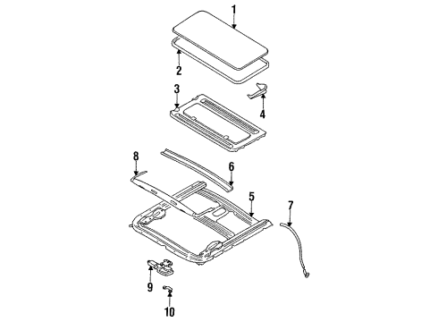 1997 Infiniti J30 Sunroof Part Not Available Diagram for 25450-10Y00