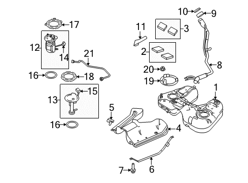 2011 Ford Taurus Fuel Supply Fuel Tank Diagram for AG1Z-9002-A