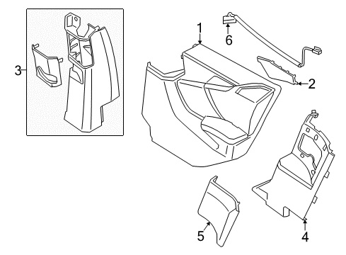 2021 BMW i3 Interior Trim - Rear Door Seal, Rear Left Side Window Diagram for 51767301745