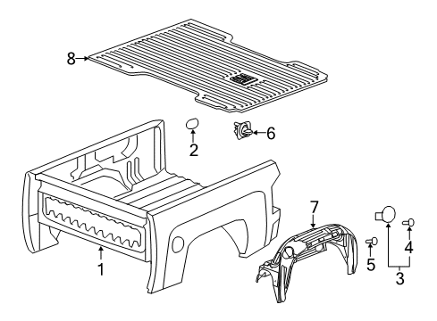 2015 Chevrolet Silverado 2500 HD Pick Up Box Box Assembly Diagram for 84148853