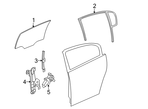 2007 Buick Lucerne Rear Door Channel Asm-Rear Side Door Window Front Diagram for 15873931