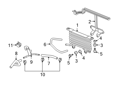 2006 Acura RL Trans Oil Cooler Stay, Cooler (Atf) Diagram for 25520-RJA-A01