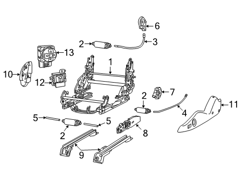 2015 Dodge Viper Tracks & Components Switch-Power Seat Diagram for 68206486AA