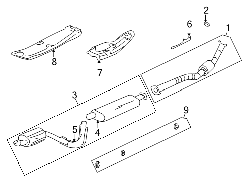 2005 Buick Rainier Exhaust Components 3Way Catalytic Convertor Assembly (W/ Exhaust Manifold P Diagram for 15119821