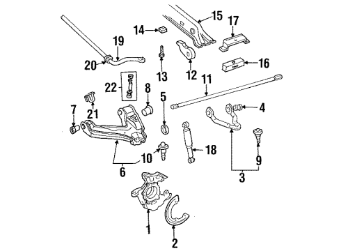 1994 Chevrolet C1500 Front Suspension Components, Lower Control Arm, Upper Control Arm, Stabilizer Bar Front Upper Control Arm Kit Diagram for 12388431
