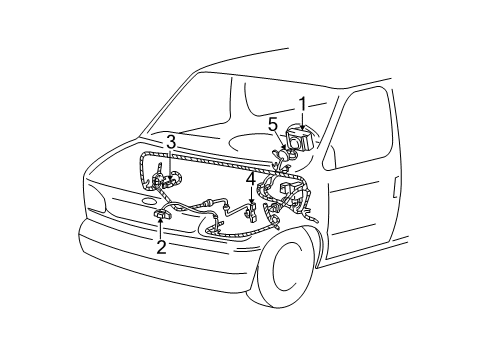 1998 Ford E-350 Econoline Club Wagon Air Bag Components Clock Spring Diagram for F7UZ-14A664-EC