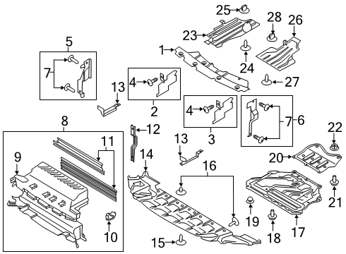 2018 Ford Escape Splash Shields Deflector Diagram for GV4Z-8310-A