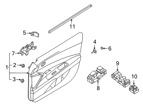 2021 Hyundai Elantra Interior Trim - Front Door Switch Assembly-Mirror Rem Cont Diagram for 93530-AB000-4X