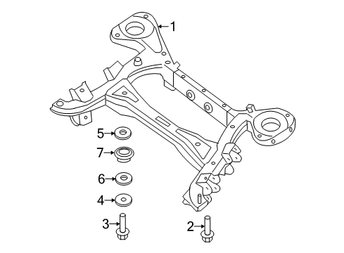 2017 Nissan Armada Suspension Mounting - Rear Bolt Diagram for 55222-1LA0A