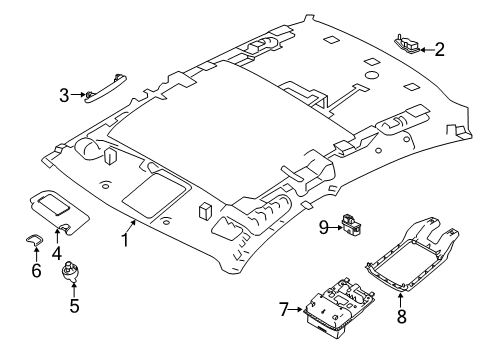 2019 Nissan Altima Interior Trim - Roof Bracket-Map Lamp Diagram for 26439-6CA0A