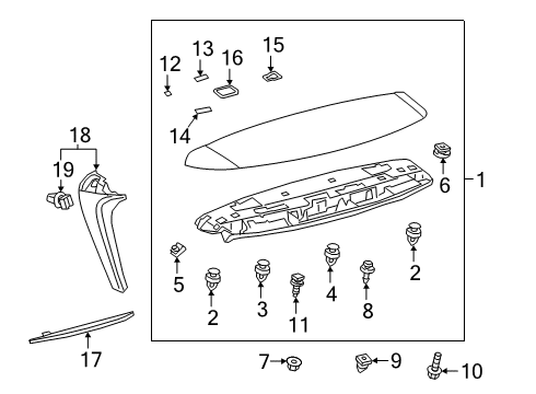 2020 Lexus RX350L Rear Spoiler Bolt, W/Washer Diagram for 90119-06871