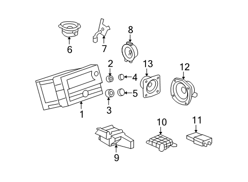 2008 Hummer H2 Sound System Rear Speaker Diagram for 15186672