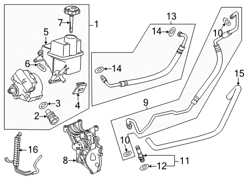 2011 Chevrolet Silverado 3500 HD P/S Pump & Hoses, Steering Gear & Linkage Reservoir Cap Diagram for 26095194