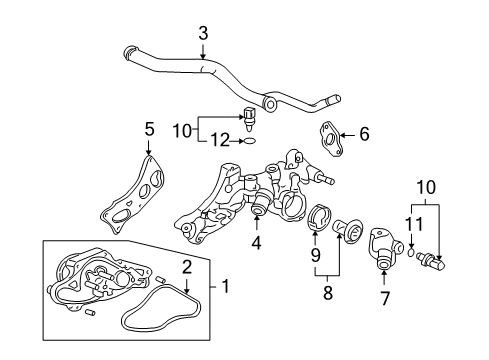 2005 Honda Accord Powertrain Control Passage, Water Diagram for 19410-RCJ-A00