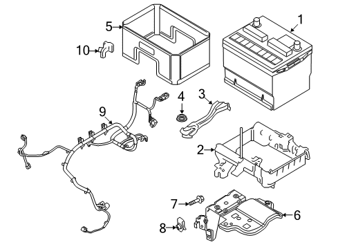 2009 Ford Flex Battery Positive Cable Diagram for 9A8Z-14300-AA