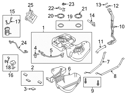 2013 Ford Police Interceptor Sedan Fuel System Components Fuel Pump Diagram for DA5Z-9H307-F