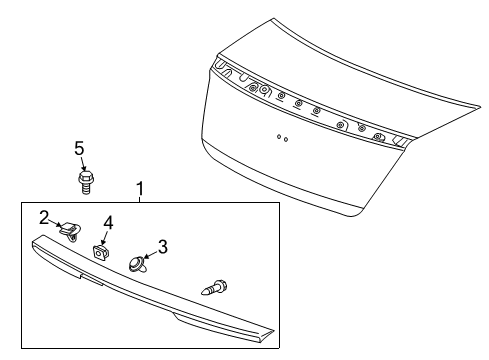 2014 Honda Accord Trunk Lid - Spoiler Spoiler Assembly, Trunk (San Marino Red) Diagram for 71700-T3L-A01ZB